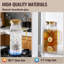 Pichet carré en verre de 2 litres (68 oz) avec couvercle, motif à rayures classiques, avec poignée pour réfrigérateur, doré-604917459