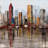 Rust Looking City - Industrial Building Metal Print Decor
