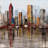 Rust looking city - 32"x32" art on canvas