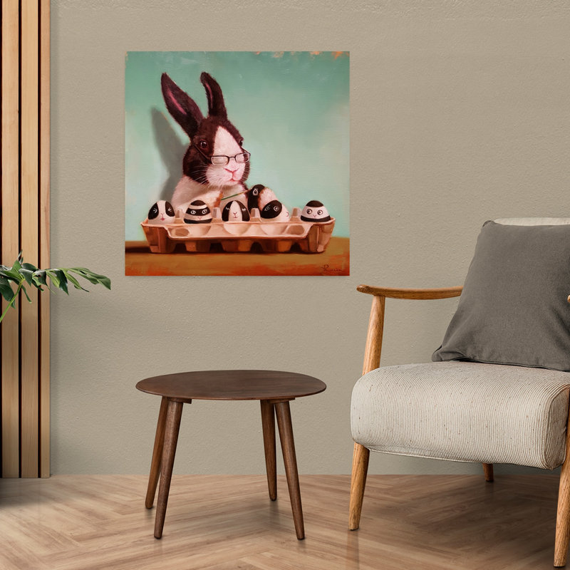 Art contemporain de lapin Going Dutch, H 24 po x l 24 po