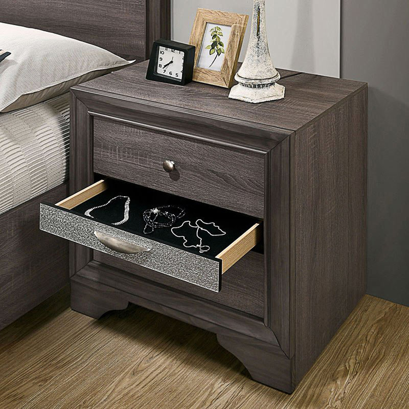 Table de chevet contemporaine, table de chevet avec tiroir caché, Grey
