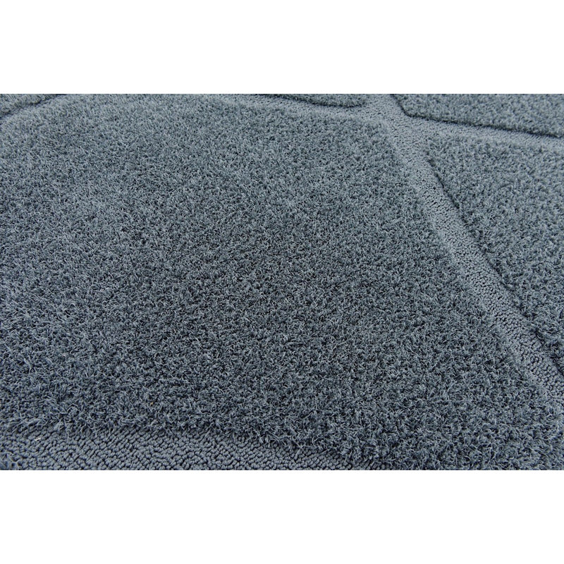 Tapis bleu ciel à poils longs Lattice, Tapis de couloir 2 pi 7 po x 10 pi