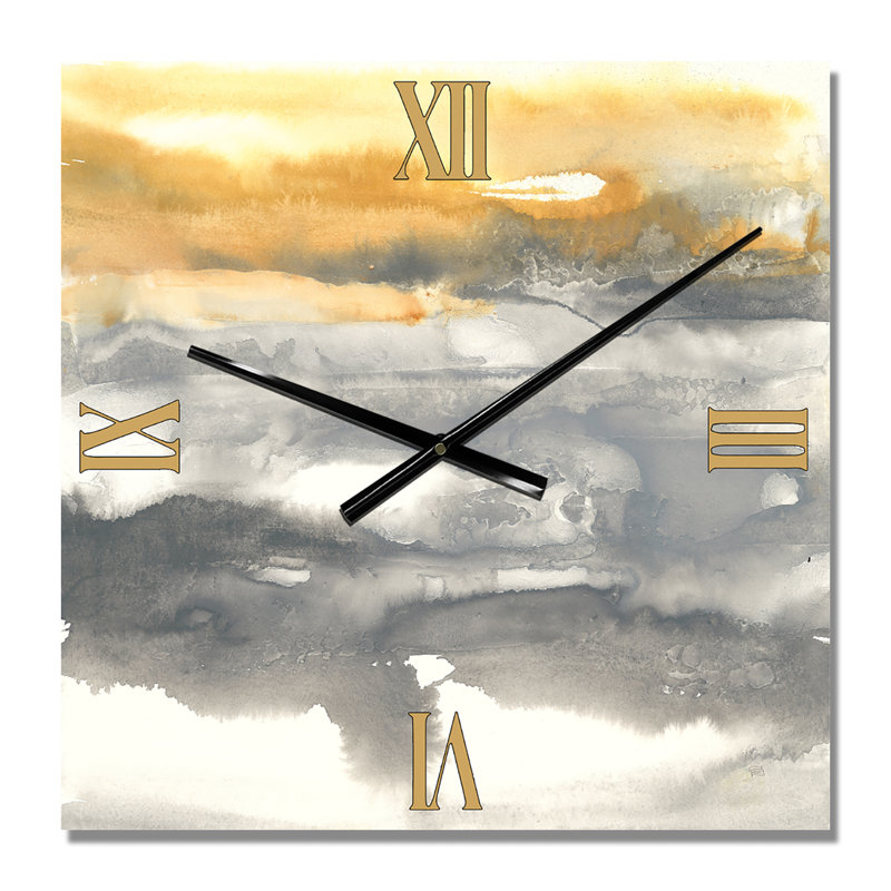 Horloge murale dorée Glamour Direction II, Moyen