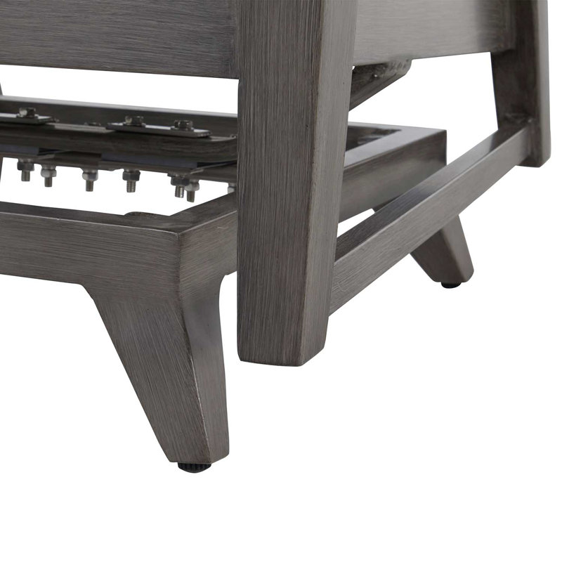 Croquet Patio Chair with Cushions, Slate Gray, Dove Sunbrella® Linen, No Welt