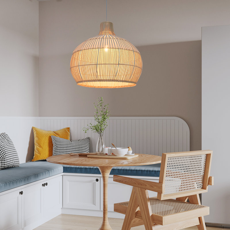 Luminaire suspendu en dôme blanc à 1 lumière Berklin, H 13,78 po x l 15,75 po x P 15,75 po
