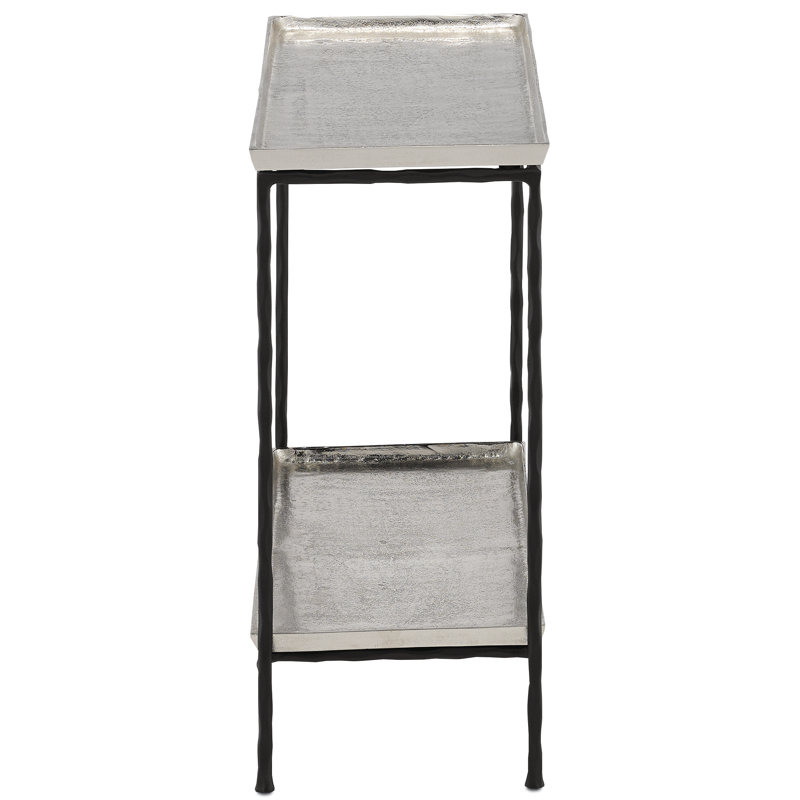 Boyles End Table, Antique Silver