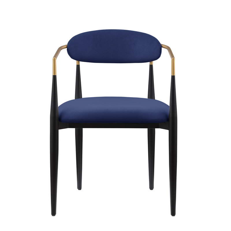 Ensemble de chaises rembourrées en tissu bleu 2 pièces Modern Contemporary, Bleu