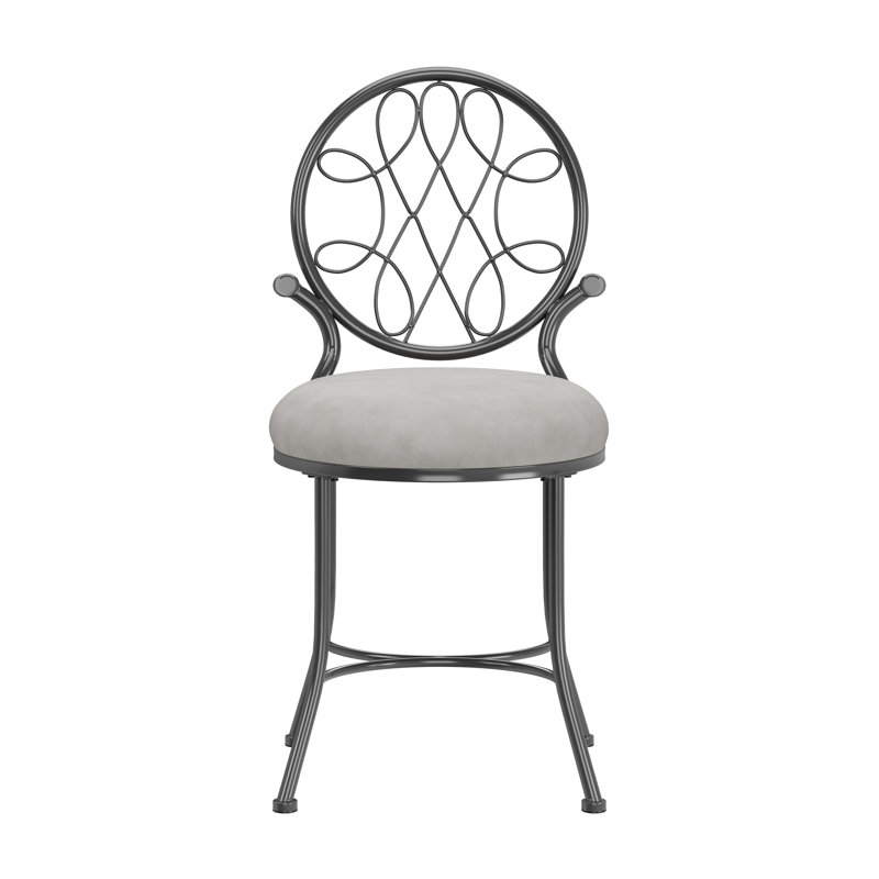 Felan Metal Accent Stool, Metallic Gray, Gray