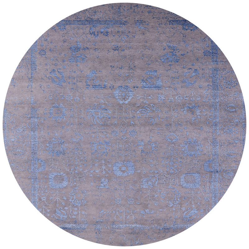 Tapis oriental bleu Humberwood, Rond 5 pi