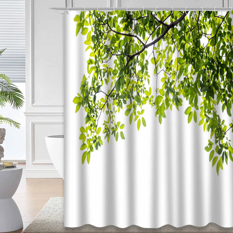 Rideau de douche Green Leaf Branches, L 72 po x l 72 po