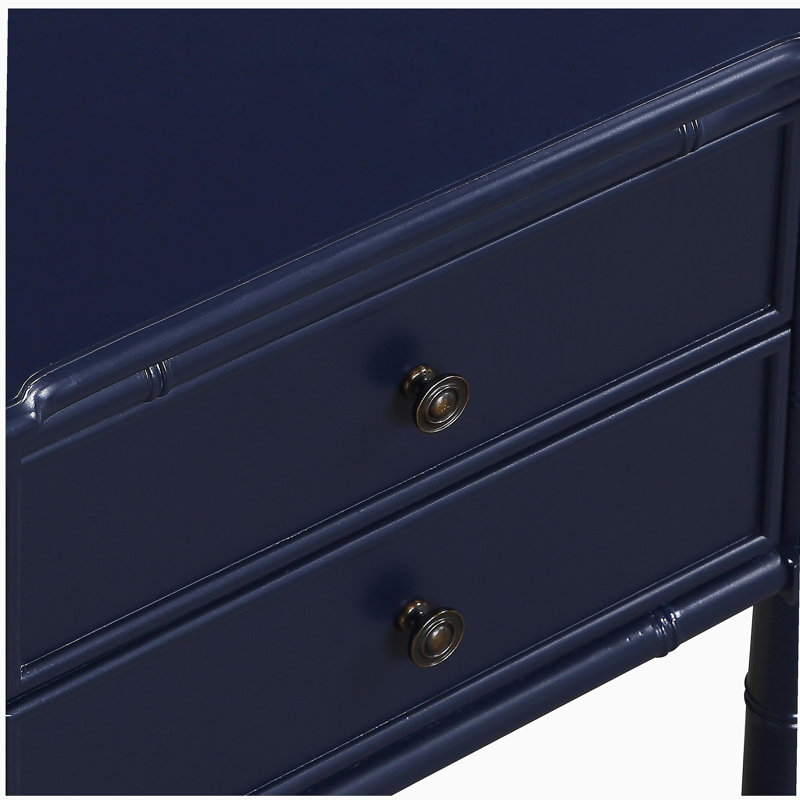 Table de chevet 2 tiroirs Emmett - bleu minuit, Bleu très foncé
