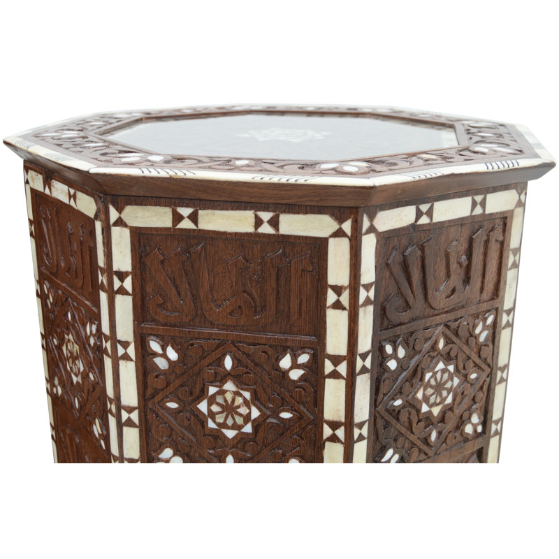 Syrian Glass End Table, Brown