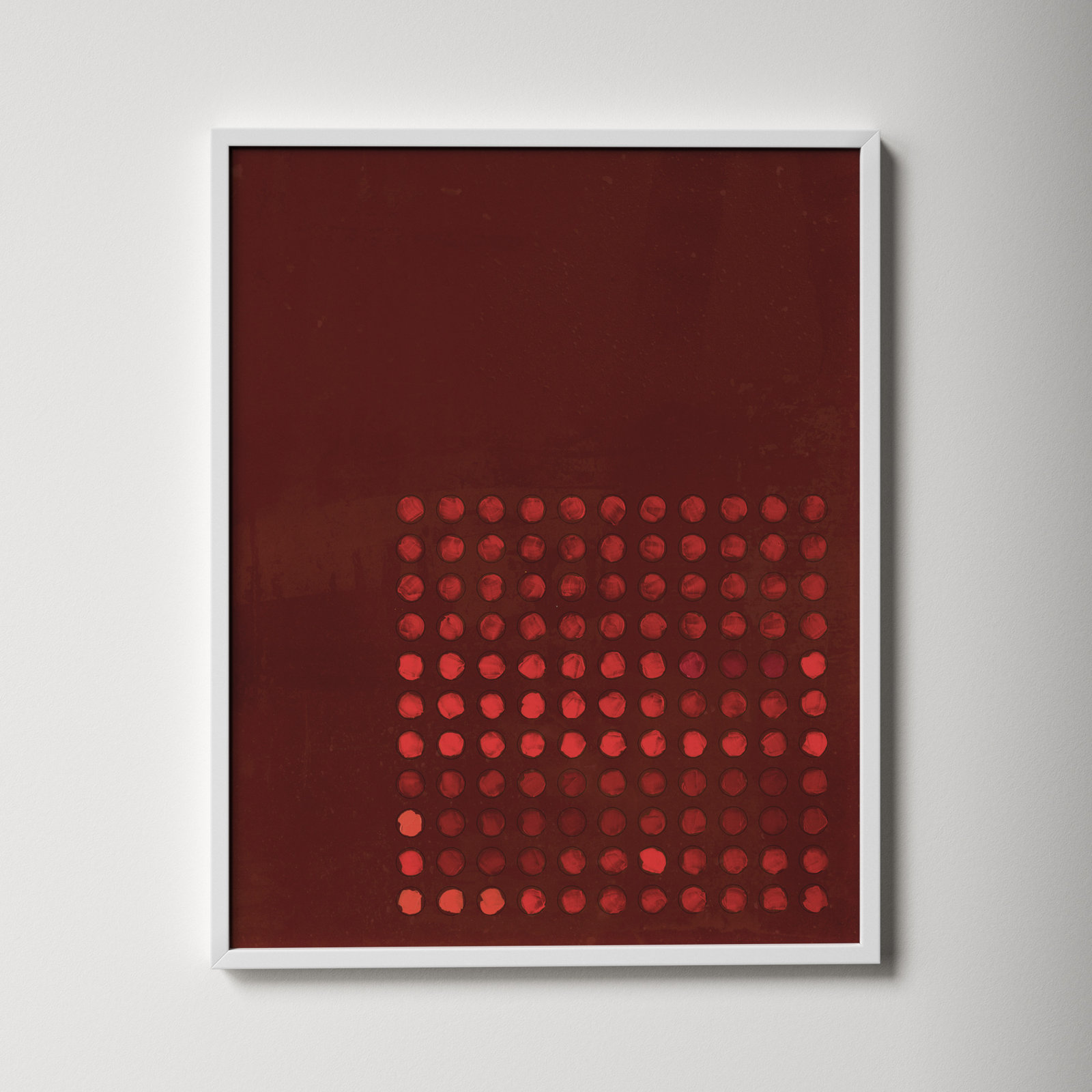 Circles In Squares 7 by Jacques Pilon, 30" H x 24" W x 1.25" D, White