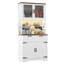 Armoire de rangement pour garde-manger de 71 po avec support pour micro-ondes-2057804486