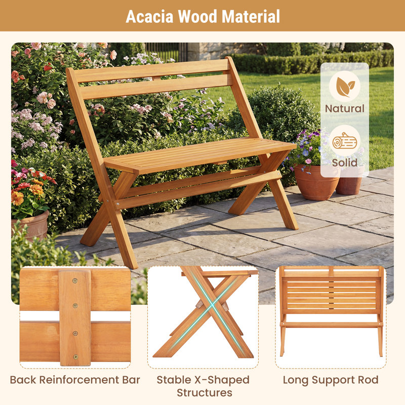 Solid Wood Outdoor Bench