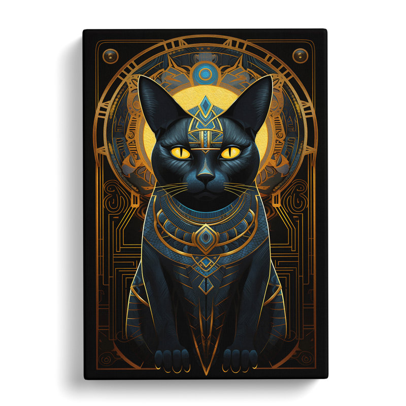 Egyptian Cat Conceptual - Wrapped Canvas, 60cm H x 40cm W x 3cm D
