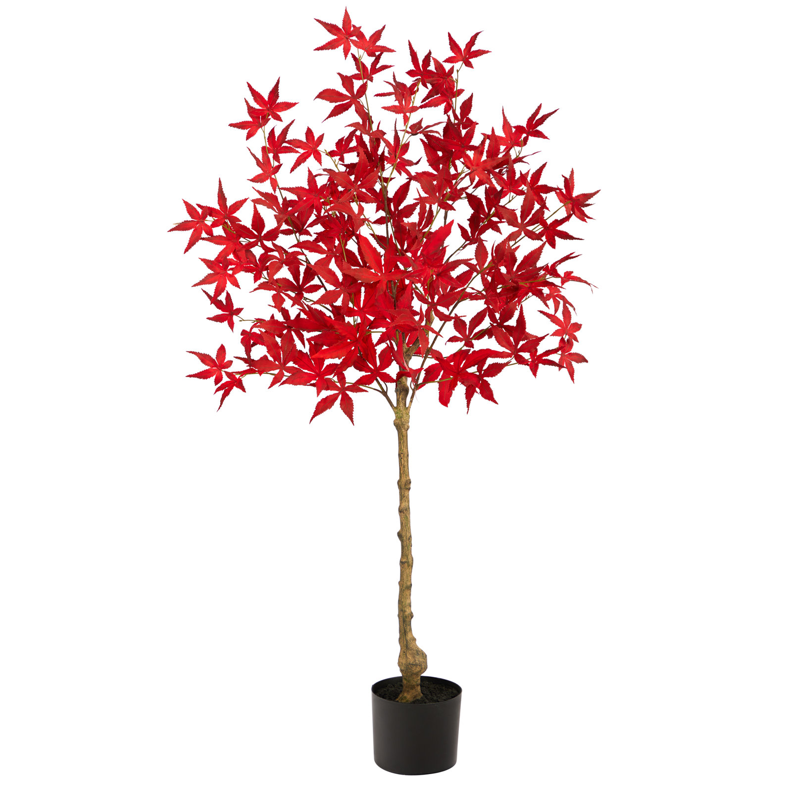 Faux Maple Tree in Freestanding, 48" H x 21" W x 16" D, Orange