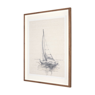 Sail Away I By Studio A Hand Embellished Framed Art Print Matted Under Glass