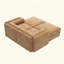 Élégant canapé en chenille 2 places avec 2 sièges de rangement pour repose-pieds, dossier cylindrique et accoudoirs, causeuse moderne en tissu avec espace de rangement caché
