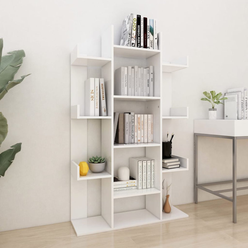 Ayal 140cm H x 86cm W Library Bookcase, White