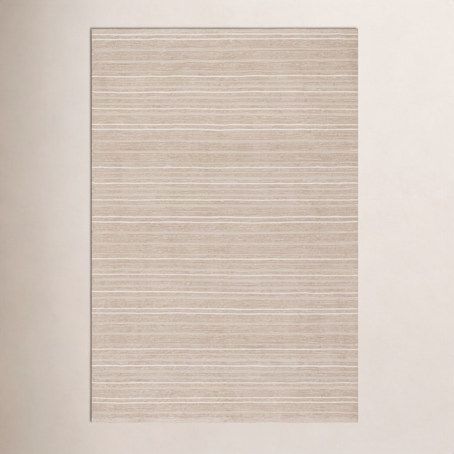 Khaki Striped Flatweave Outdoor Rug, Rectangle 6'8" x 9'6"