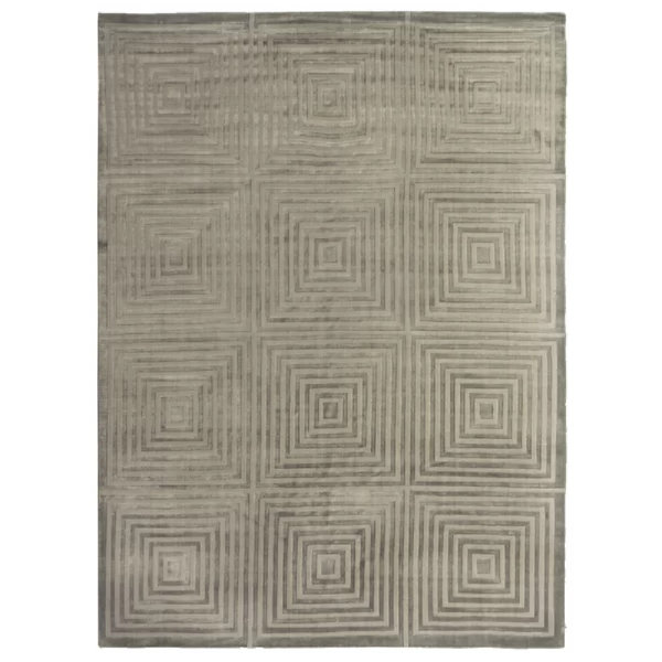 Exquisite Rugs Dove Embossed Wool Geometric Area Rug in Dark Gray ...