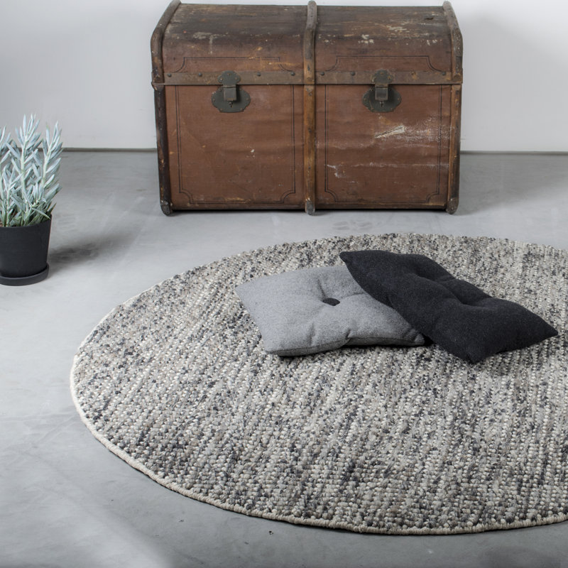 Gruver Hand Woven Grey Indoor Rug, Round 160cm