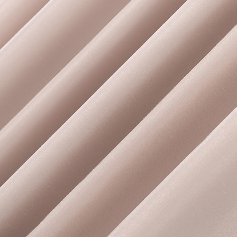 Faux Dupioni Silk Thermal Extreme 100% Blackout Back Tab Curtain Panel, 50" W x 84" L, Blush Pink