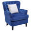 Medaryville Velvet Wingback Chair with Footstool-1318493436