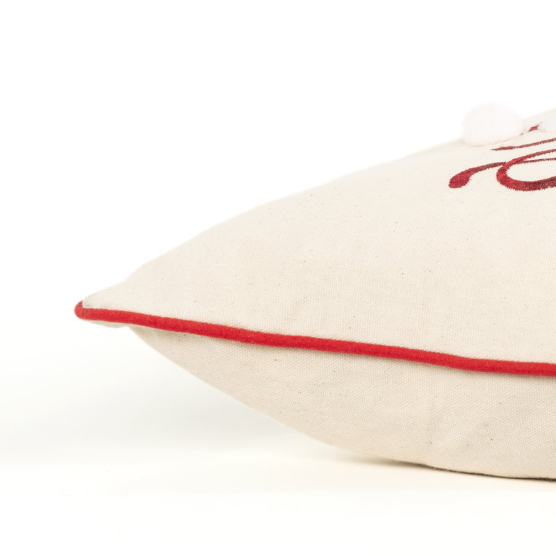 20"x20" Embroidered Holiday Cotton Square Throw Pillow