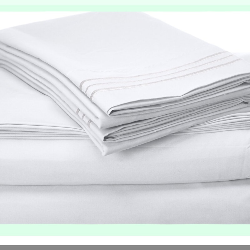 PremierLux 1500 Luxury Queen Bed Sheet Set - Wrinkle, Fade, Stain Resistant Deep Pocket - Hotel Quality White Sheets - 4-Piece