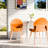 4 Indoor Chairs In Tropical Orange With Red Oak Wood Legs And Polypropylene Seat, Waterproof Scratch- Construction, Solid Distinctive Grain, Commercial-grade Durability, Floor- Soft Pads, Ergonomic