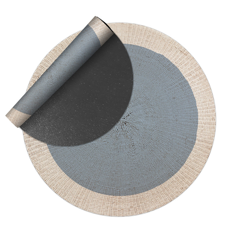 Burtundy Round Vinyl Area Rug, Round 150cm