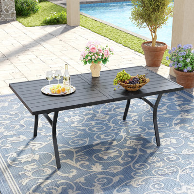 Rectangular Outdoor Dining Table With Umbrella Hole