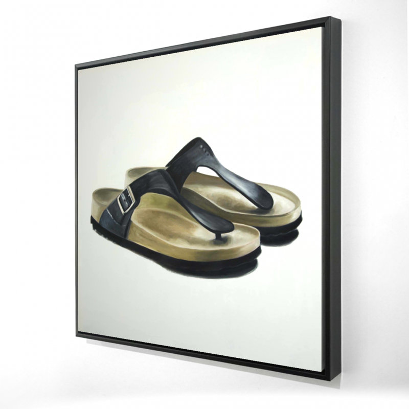 Sandales, chaussures de salon, toile encadrée | Décoration intérieure, H 37,25 po x l 37,25 po
