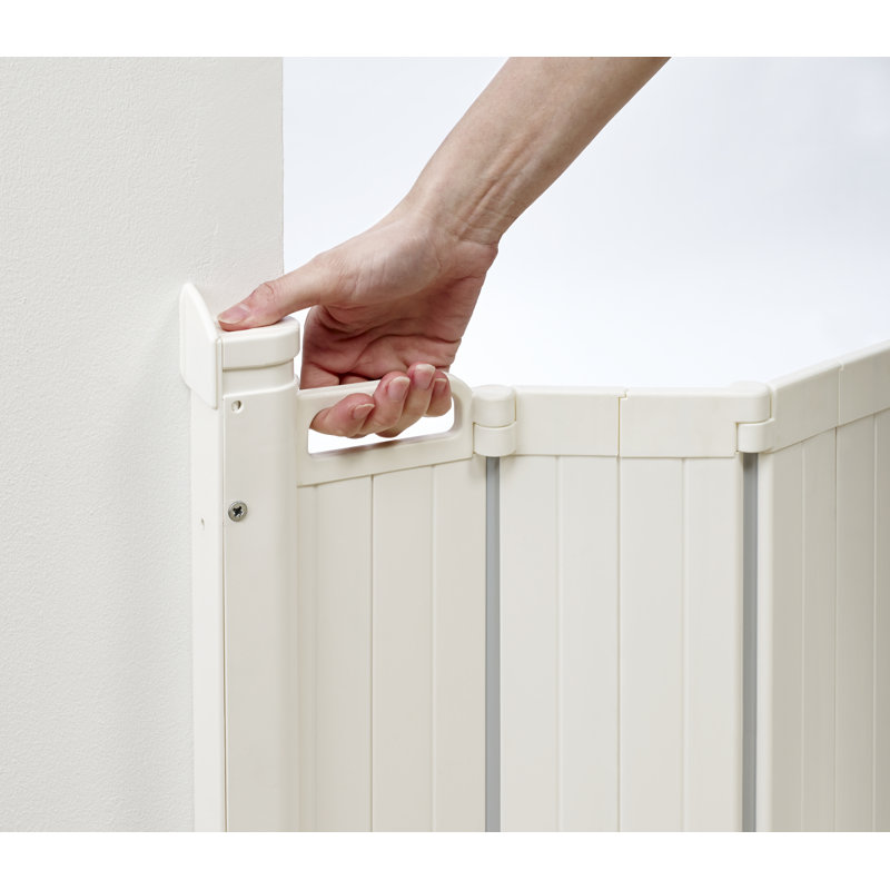 White Plastic Retractable Stairway Safety Gate, 36"