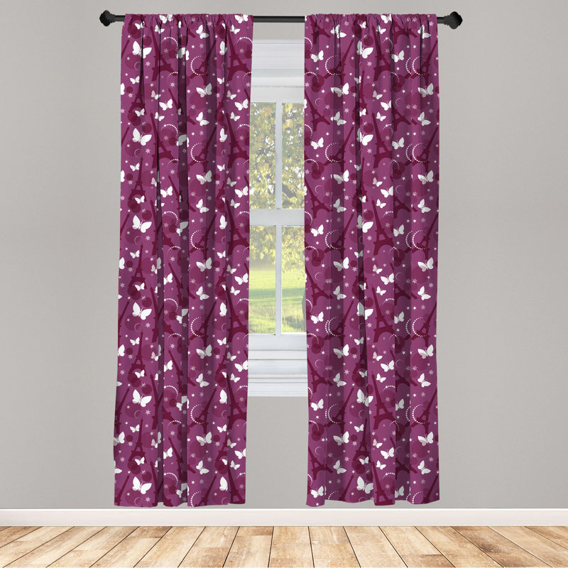 Eiffel Geometric Semi-Sheer Rod Pocket Curtain Panels, 28" x 84"