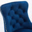 Chaises de bar pivotantes avec siège en velours et grands tabourets à boutons 2 pièces bleu marine recouvrant une base solide, paire