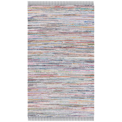 Karlhans Hand Woven Denim/Cotton Rug in Black/Pink