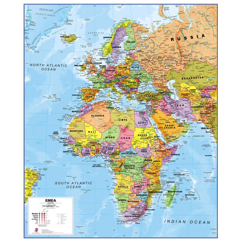 Europe Middle East Africa - No Frame Print
