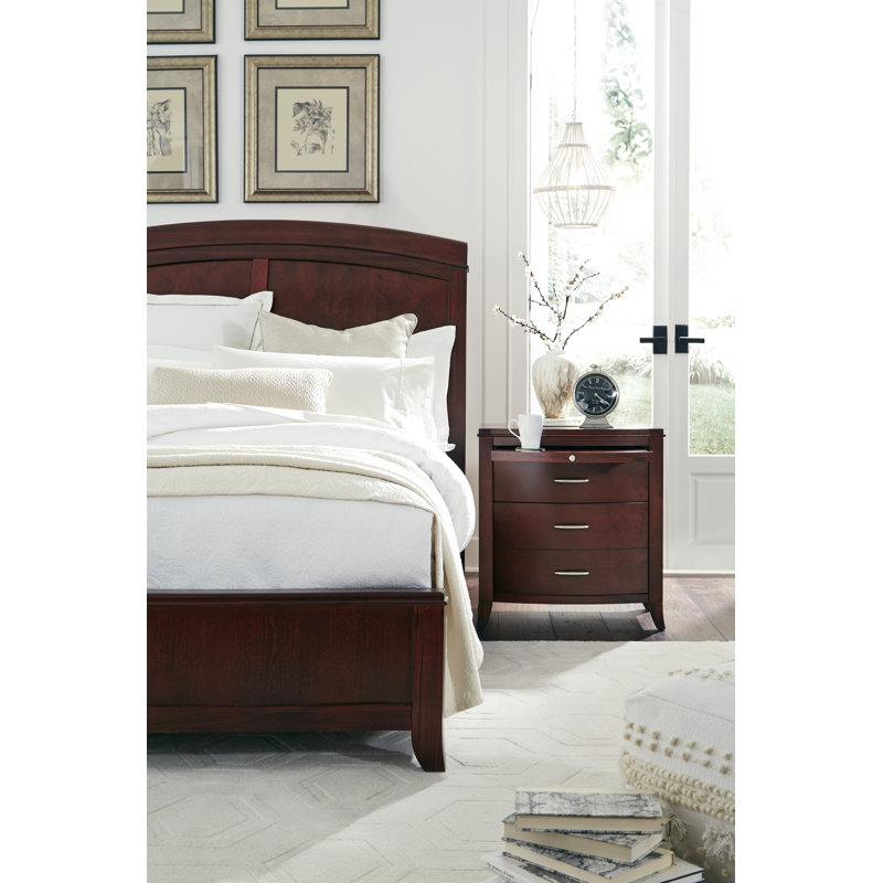 Louissaint 66cm W Solid Wood Bedside Table, Cinnamon