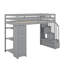 Lit mezzanine simple avec tiroirs et escaliers-2102937893