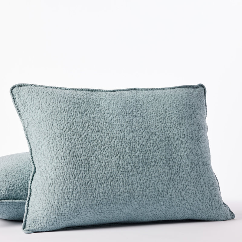 Cascade Organic Matelasse Sham, Standard, Lagoon