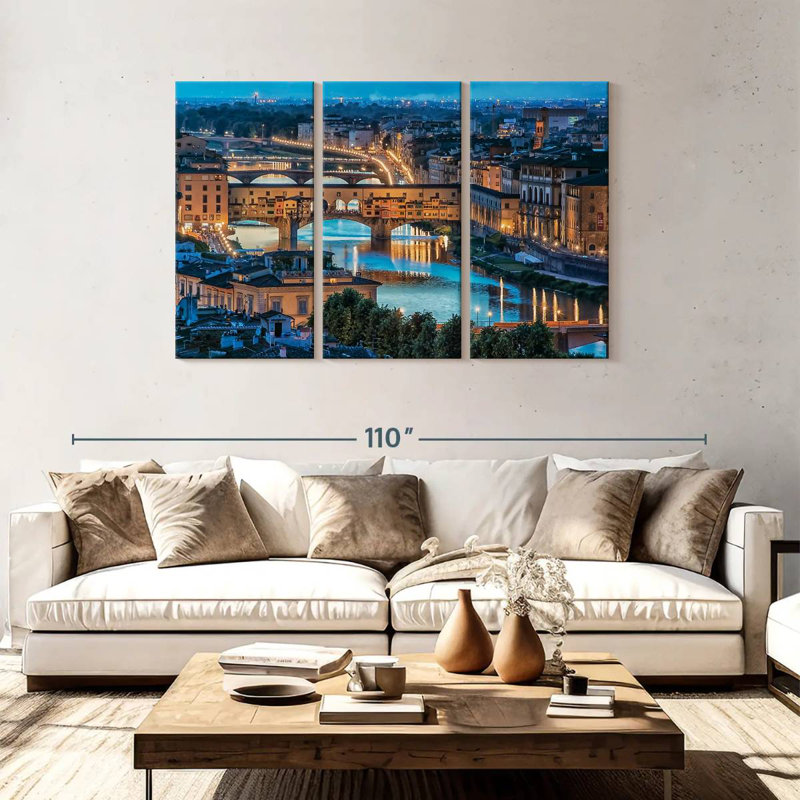 Nicci Florence City au coucher du soleil II, H 48 po x l 74 po