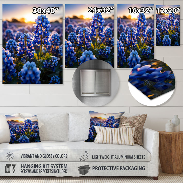 Winston Porter Bluebonnets Flower Blissful II On Metal Print - Wayfair ...