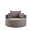 Fauteuil moelleux 1 place en velours côtelé gris, canapé-lit 127 cm (50 pouces) avec oreiller cylindrique, aucun assemblage requis, confortable pour une personne.