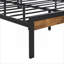 Queen Size Classic Black Metal Platform Bed, Modern Style with Under-Bed Storage for Residential Bedroom Use