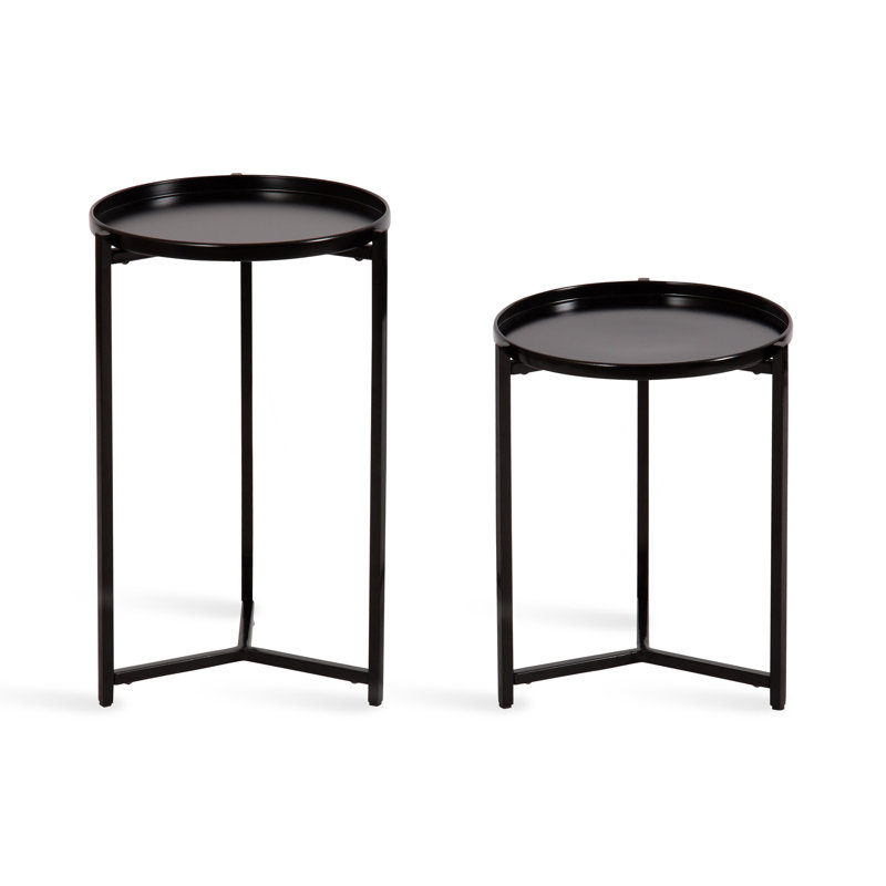 Ensemble de tables en métal Aguilar, Noir