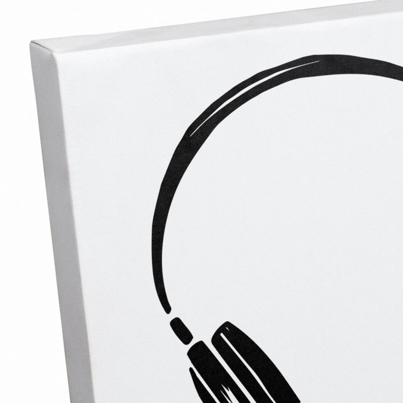 Art sur toile tendue avec casques musicaux love Zhu, H 12 po x l 16 po x P 1,25 po