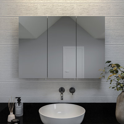 Shamani Surface or Recessed Mount Frameless 3 of Doors Medicine Cabinet with 3 Adjustable Shelves